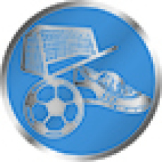 Emblém fotbal branka  25 mm - modrý