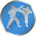 Emblém bojový sport 25 mm - modrý