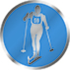 Emblém běh na lyžích 25 mm - modrý