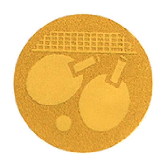 Emblém stolní tenis 25 mm - zlatý