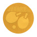 Emblém stolní tenis 25 mm - zlatý