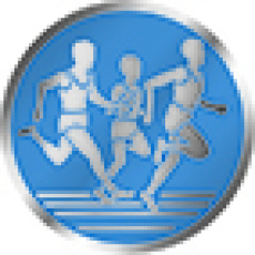 Emblém běh 25 mm - modrý