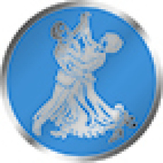 Emblém tanec 25 mm - modrý