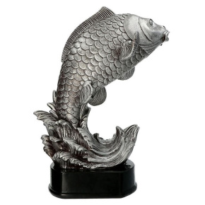 Odlévaná figurka ryba 25 cm stříbrná