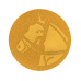 Emblém kůň 25 mm - zlatý