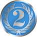 Emblém dvojka 25 mm - modrý