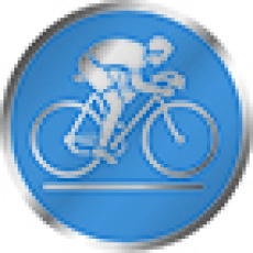 Emblém cyklistika 25 mm - modrý